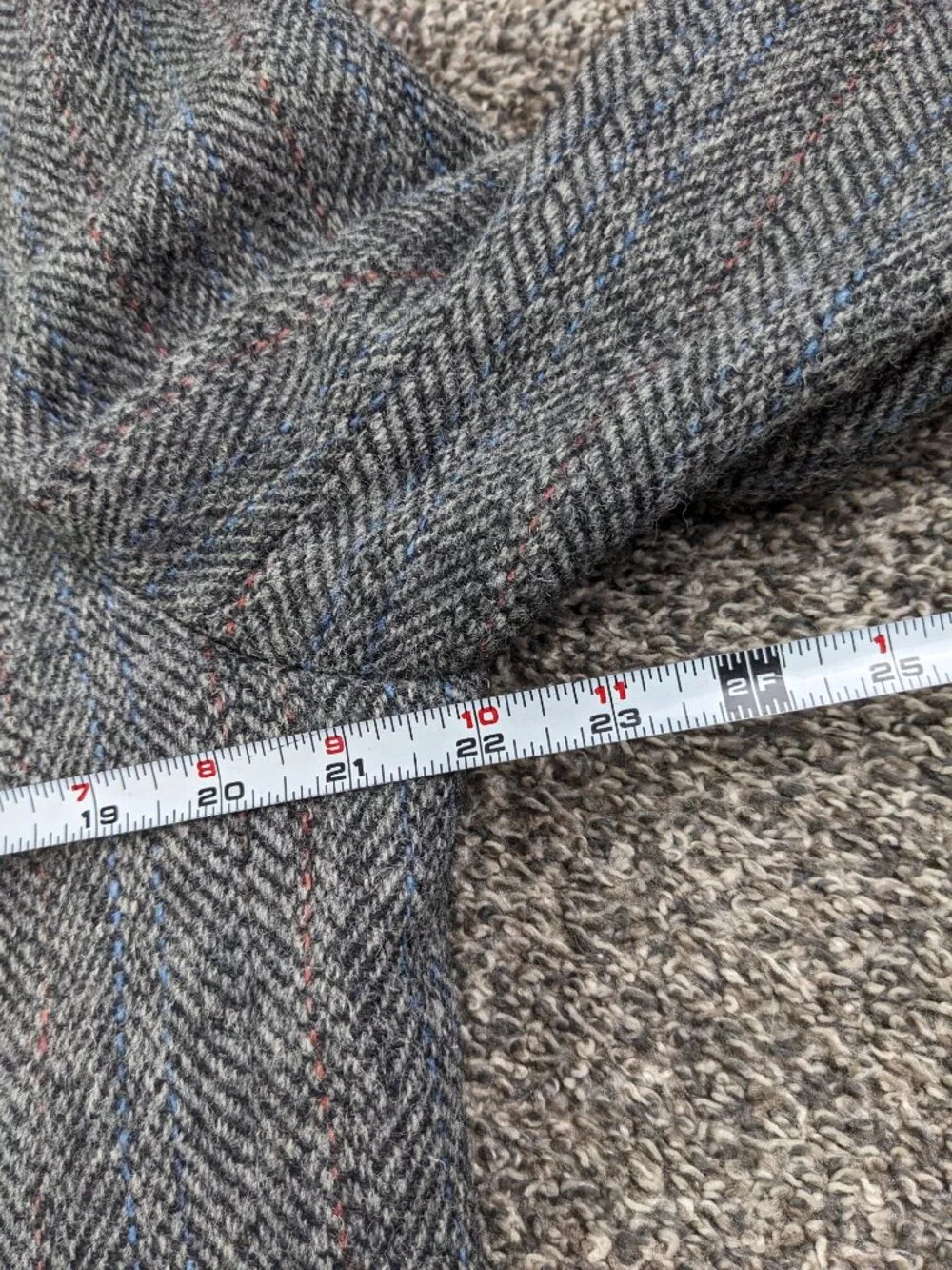 Vintage Harris Tweed Sport Coat Scottish Wool Herringbone Townsman 40S USA Made